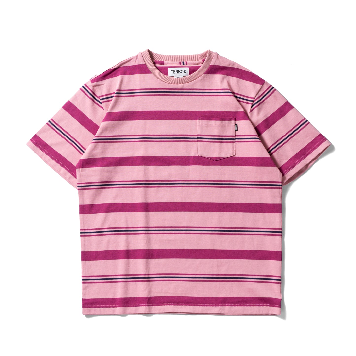 Pocket S/S Tee | Pink Border