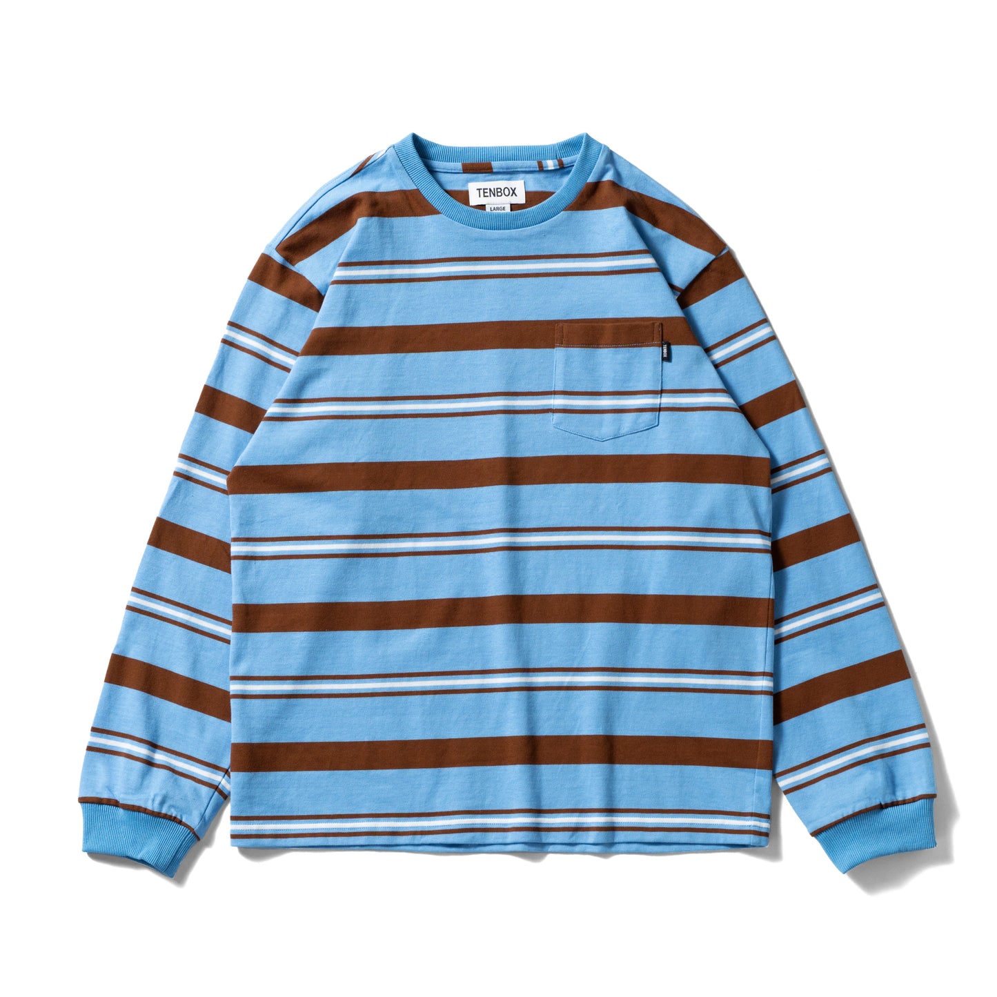 Pocket L/S Tee | Blue Border