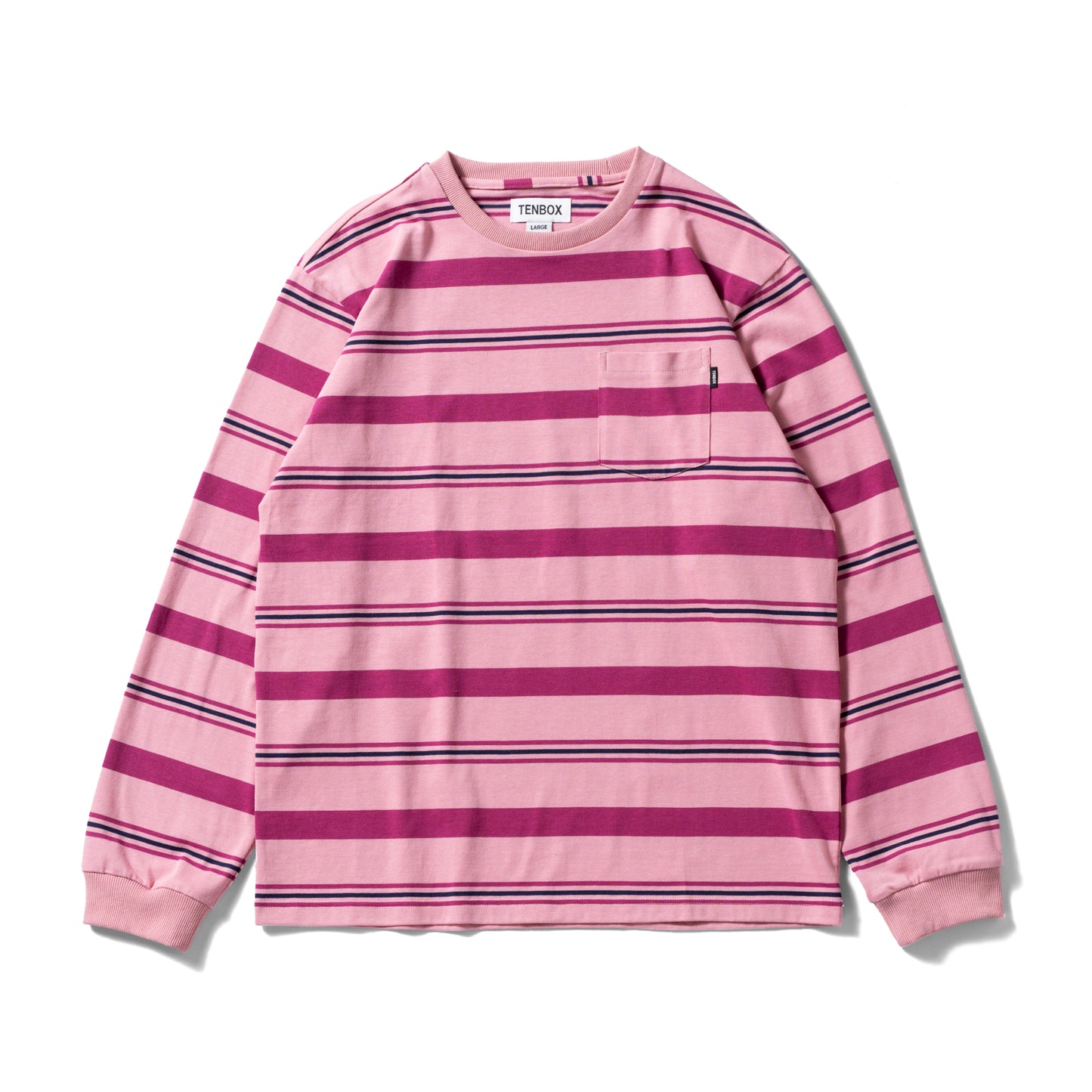 Pocket L/S Tee | Pink Border