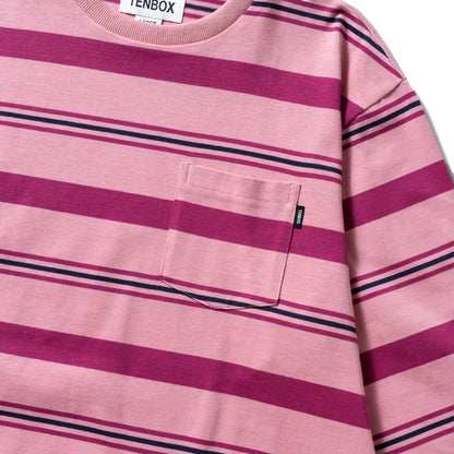 Pocket L/S Tee | Pink Border