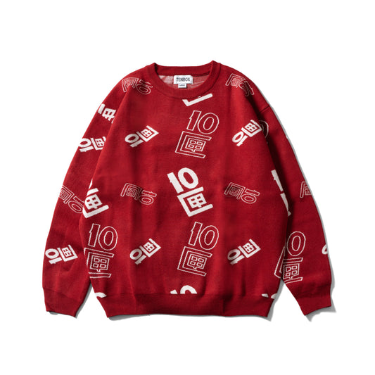 OG Logo Jacquard Sweater | Red