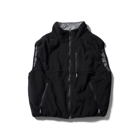 Fleece/Nylon Reversible Vest | Black×D.Gray