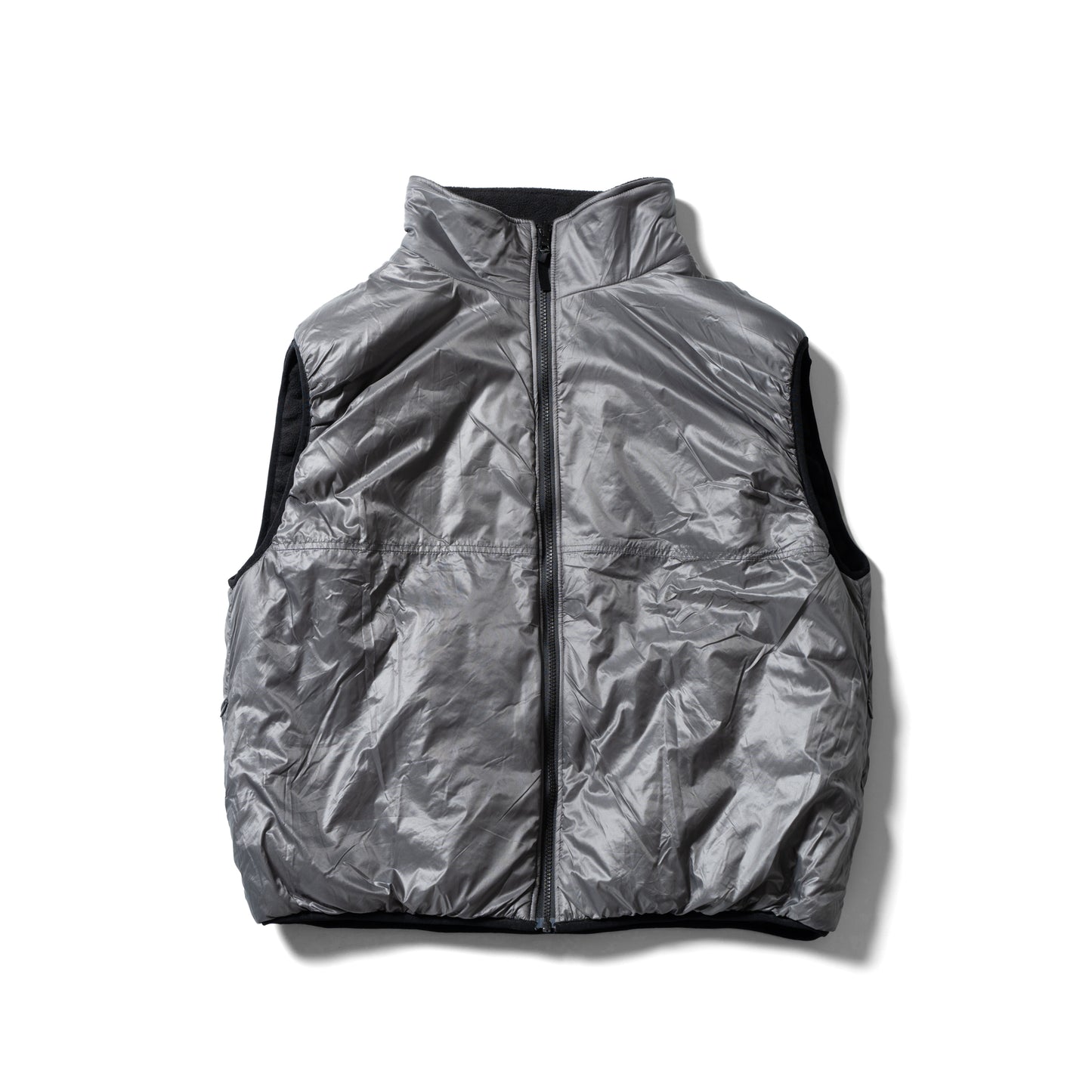 Fleece/Nylon Reversible Vest | Black×D.Gray