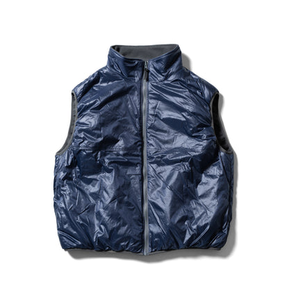 Fleece/Nylon Reversible Vest | Gray×Navy